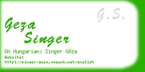 geza singer business card