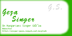 geza singer business card